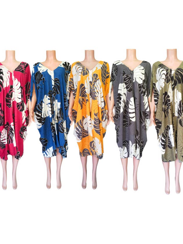Tropical Monstera Leaf Beach Dress for wholesale by DK Hawaii