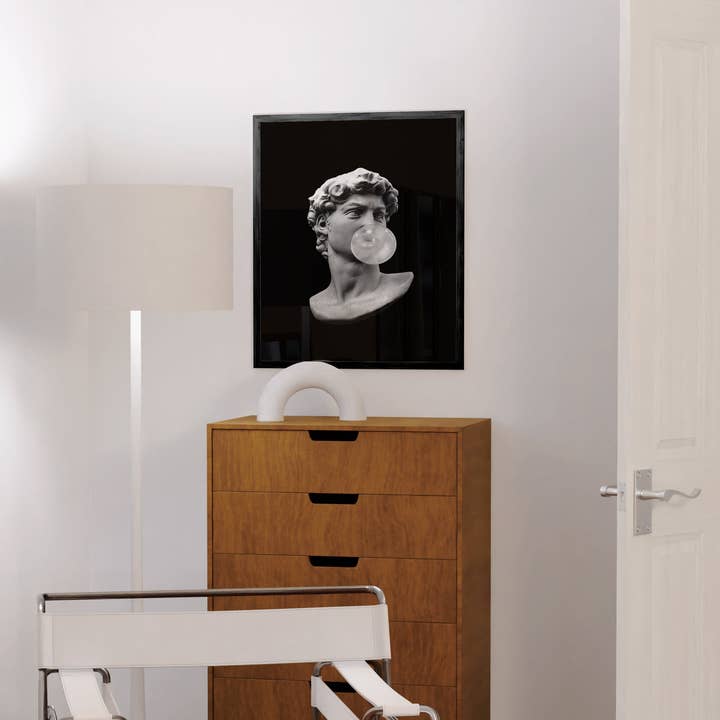 Haus and Hues - Wholesale Art Print - Black David Bubblegum Wall Art Print