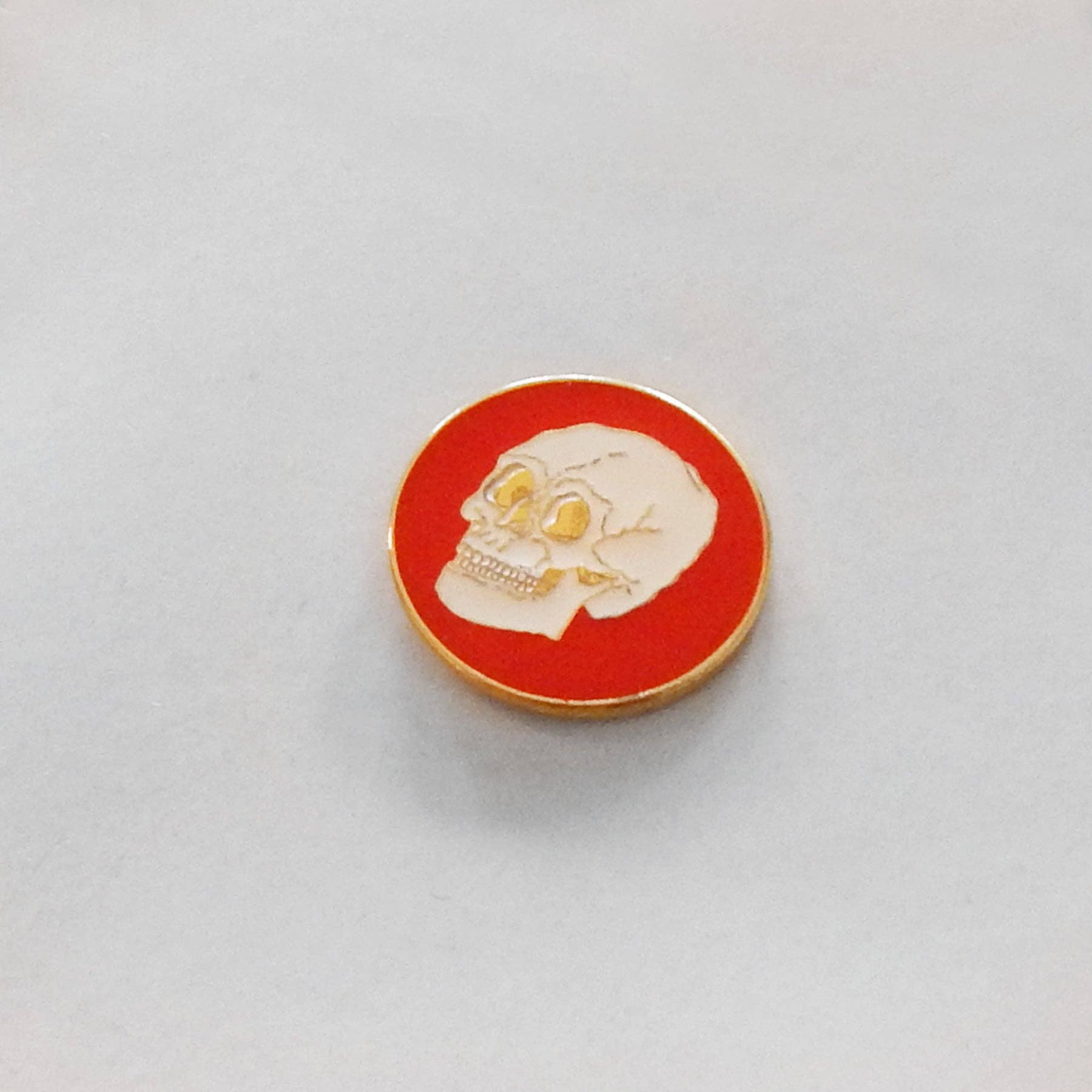 Hungry Ghost Press - Wholesale Lapel Pin/Button - Gold Skull Pin1
