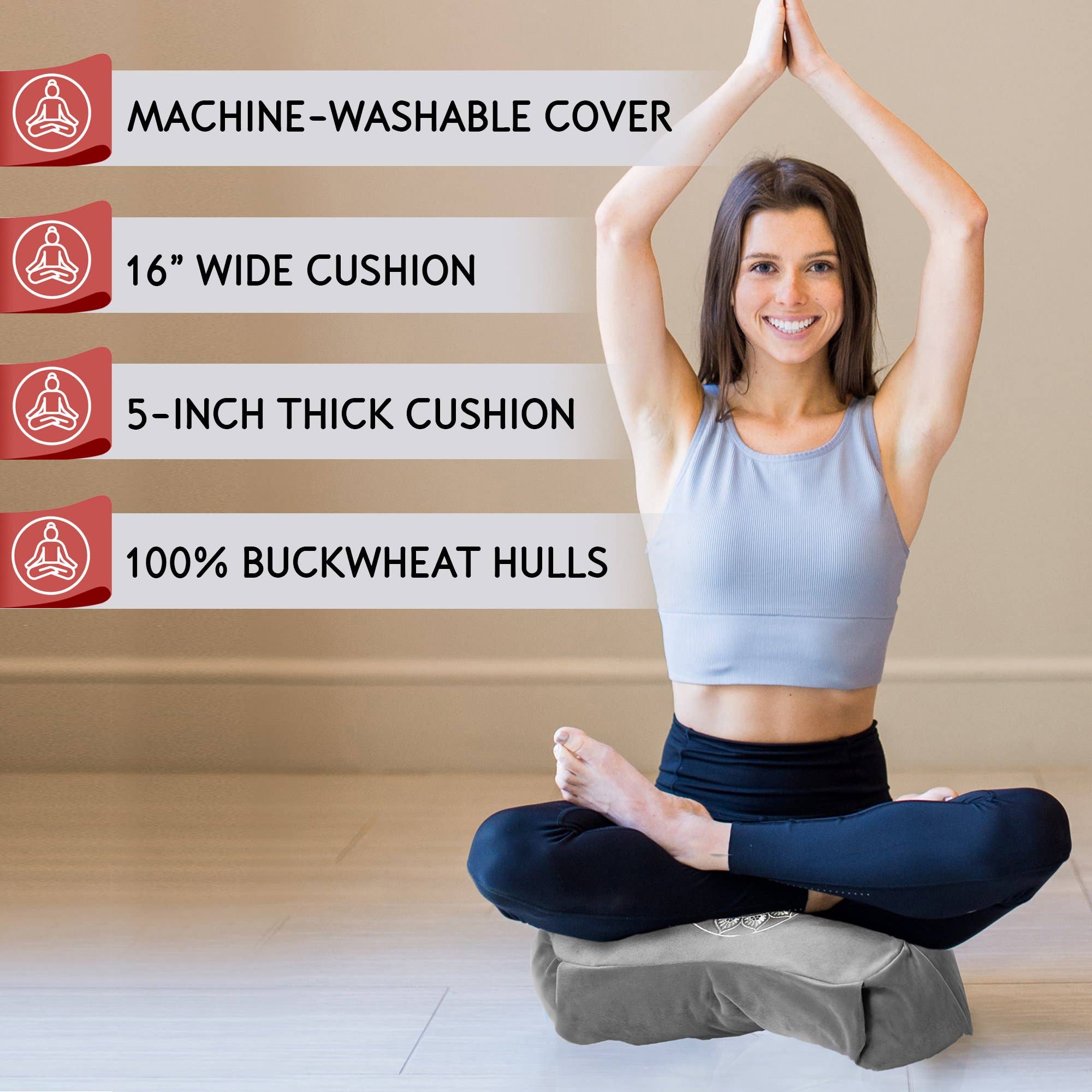 Florensi - Wholesale Meditation Supplies - Velvet Meditation Cushion - Crescent Moon4