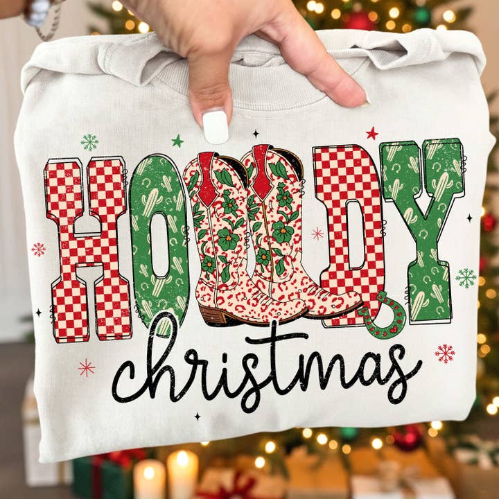 Comfort Colors Cowgirl Howdy Christmas Shirt, Western Tee for wholesale by Glaime