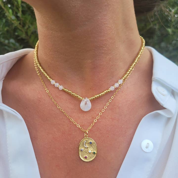 Moira Bijoux Creation - Wholesale Pendant/Charm Necklace - Malara moonstone necklace1