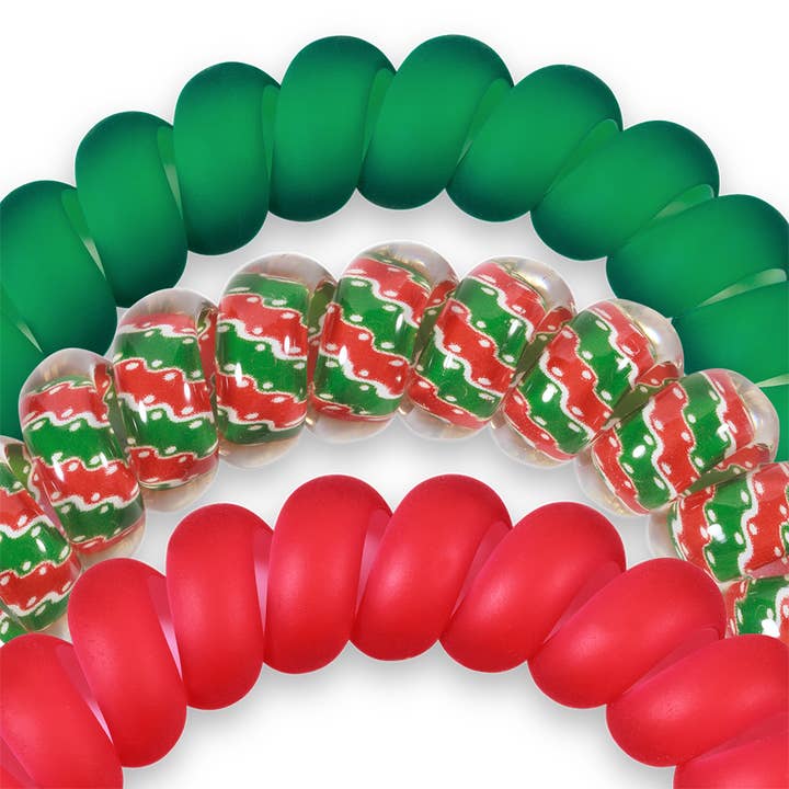 TELETIES - Wholesale Hair Tie - Spiral Hair Coils | Large | Naughty or Nice Hair Ties2