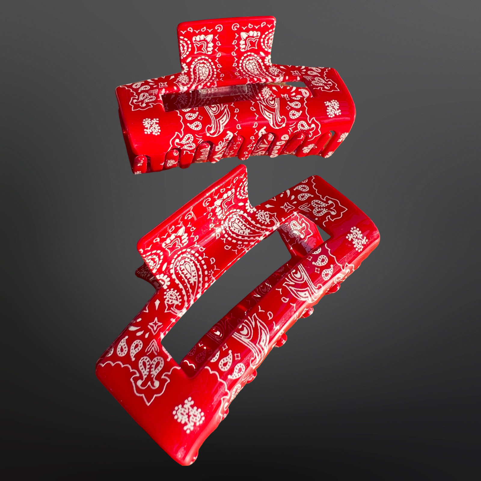 Westrian International - Vente Pince à cheveux – femme - Pince à cheveux imprimée bandana paisley occidental1