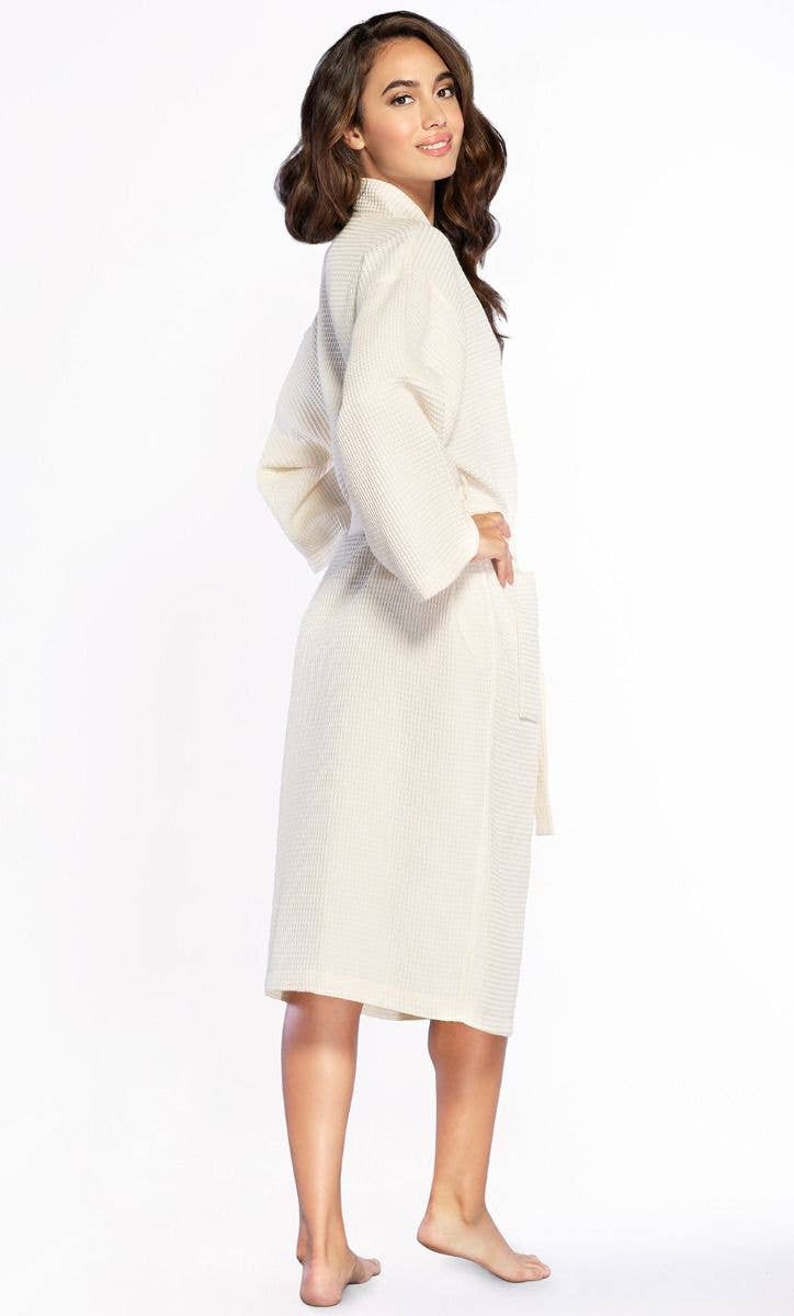 LM Brands Waffle Uni-Sex Kimono Beige Long Robe Square Pattern LM7023-Beige for wholesale on Faire3