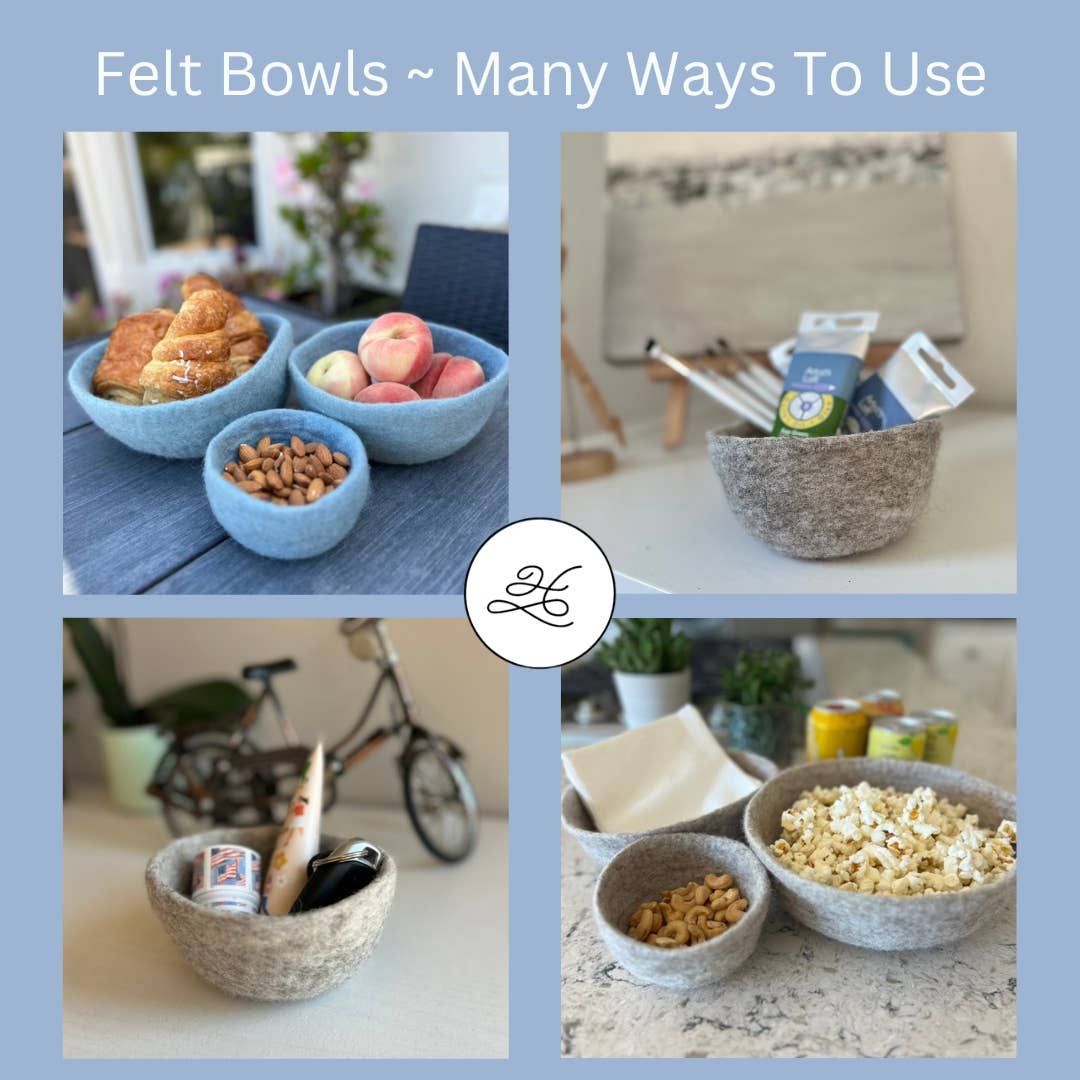 Humble Hilo - Wholesale Decorative Plate/Dish/Bowl - Humble Hilo Handmade Felt Bowl, Single 9.1" Bowl16