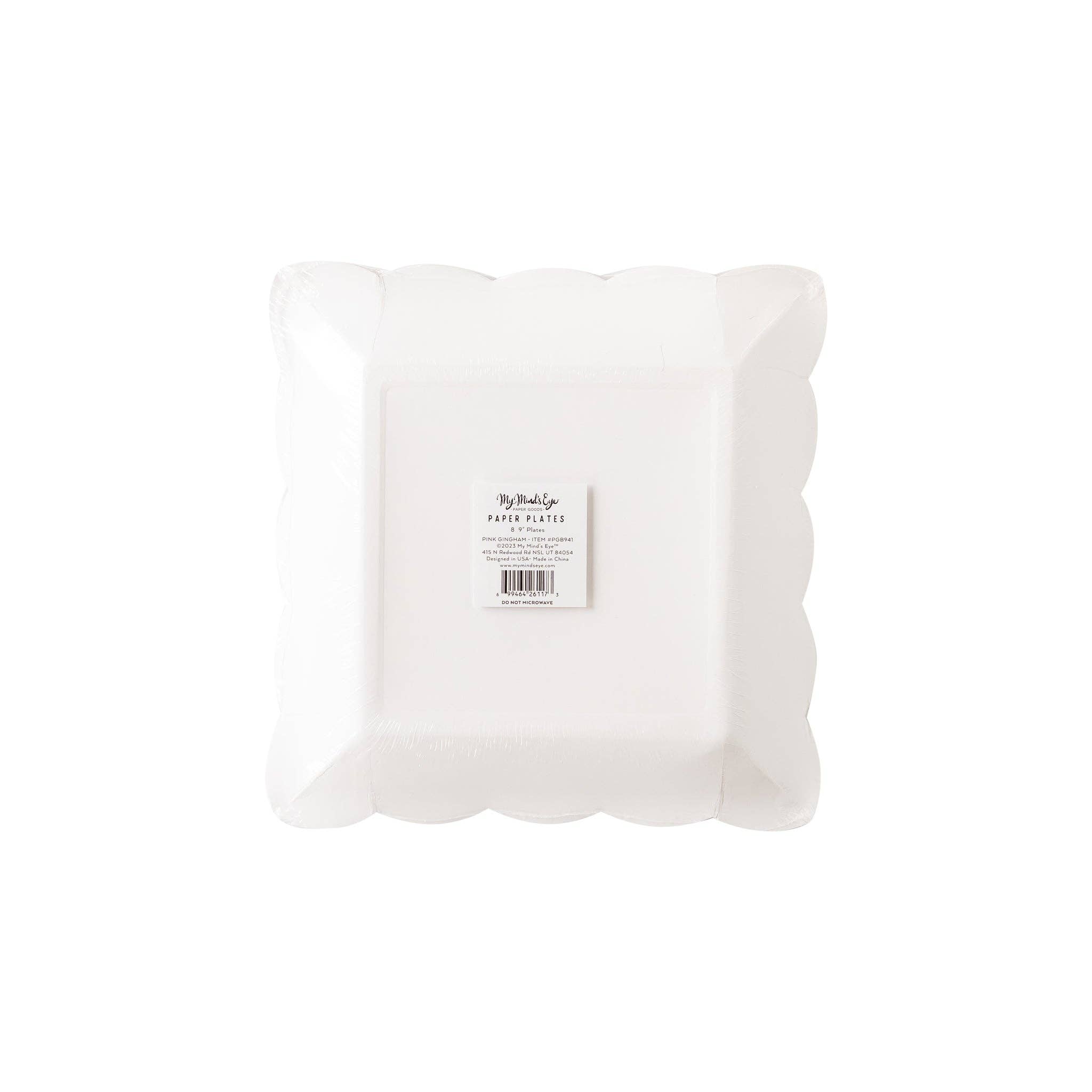 My Mind’s Eye - Wholesale Disposable Plate - PGB941 - Pink Gingham Plate6