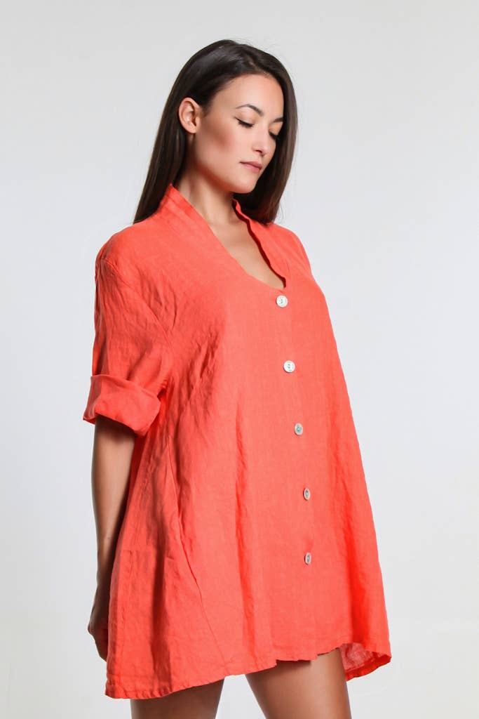 TINA Stephens Italy/Tees By Tina – Großhandel Hemd mit Button-down-Kragen – Damen – Princess Swing Top mit Taschen (BQ164)9