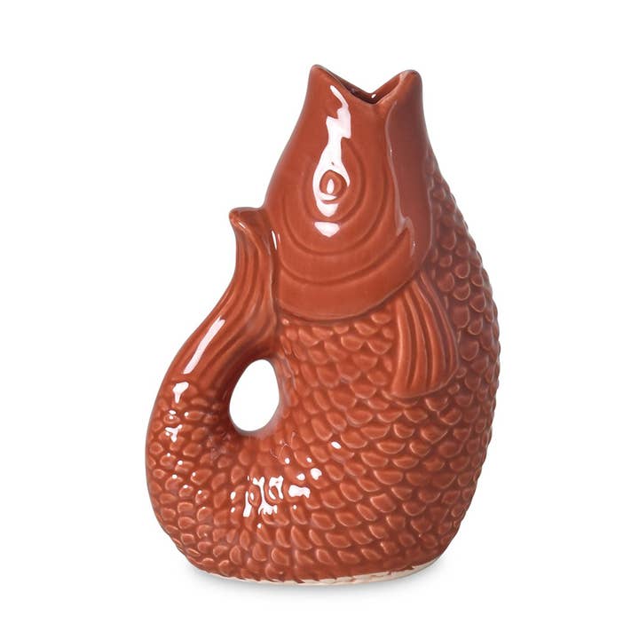 Ceramic vase Fish PM terracotta L8.2 D5 H12cm for wholesale on Faire0