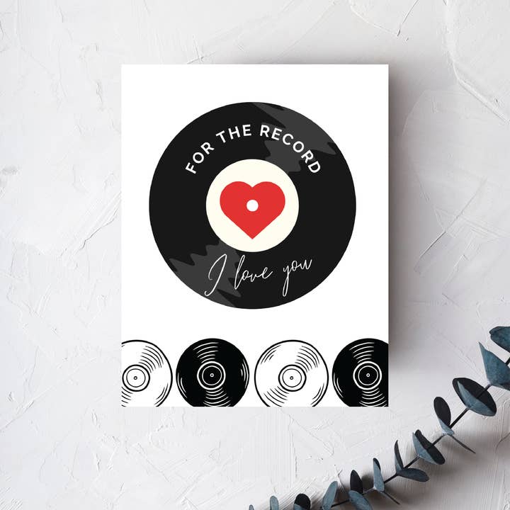 For The Record I Love You Greeting Card for wholesale by Urban Belle Designs