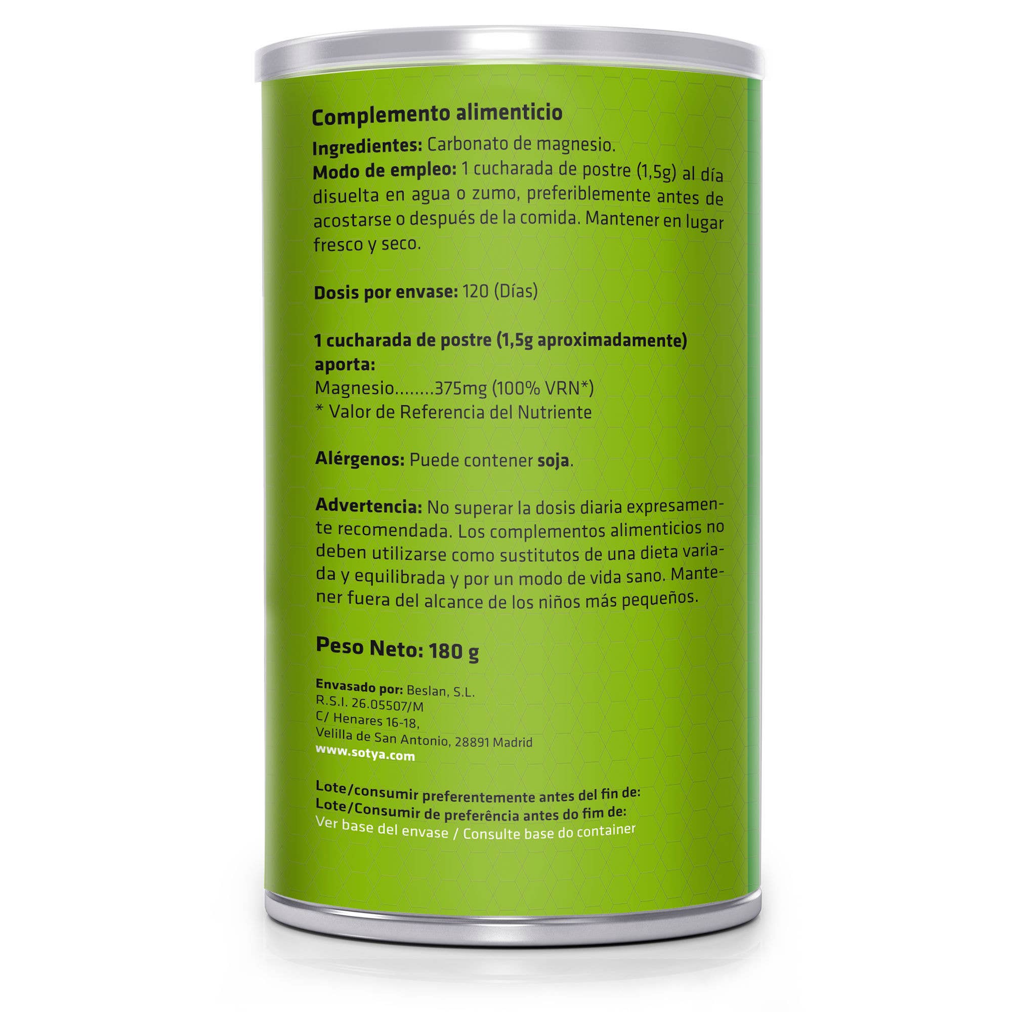 sotya - Wholesale Oral Supplement/Vitamin - Sotya-Varios - Magnesium Carbonate Pot 180gr1