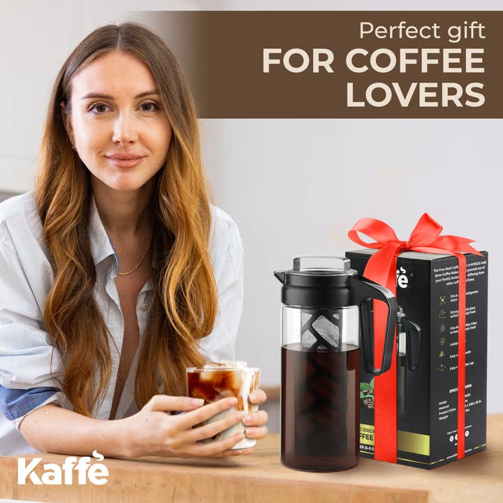 Kaffe - Wholesale Coffee Machine - Kaffe Cold Brew Coffee Maker, Glass Coffee Pitcher. 1.3L