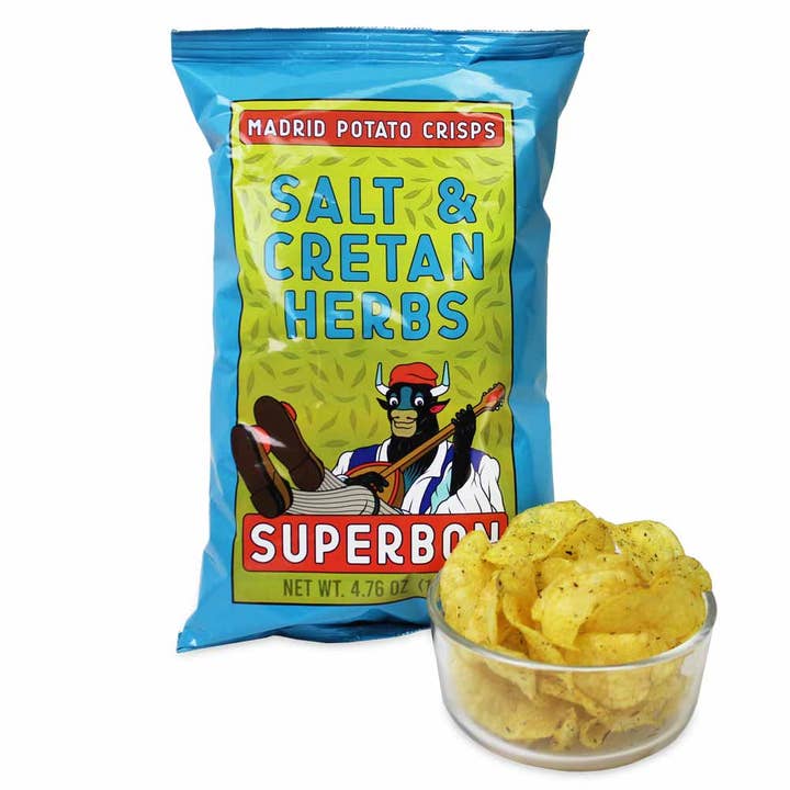 Superbon Chips de Madrid (US) - Wholesale Chips - Superbon Salt + Cretian Herbs Potato Chips 135g MP14
