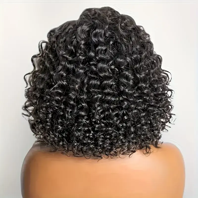 U-Got Beauty Hair & Supply Store - Vendita all'ingrosso Parrucca/toupet - Parrucca di Capelli Umani Ricci Corti Brasiliani con Onda d'Acqua, Densità 200%2