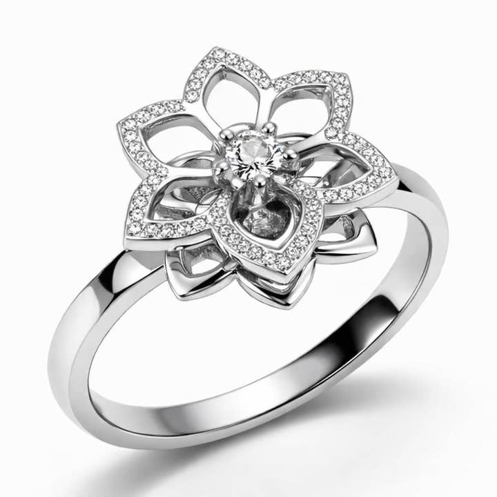 Bague Toupie Anti-Stress Meilleure Vente – Argent & Or Ajustable pour la vente par Loli