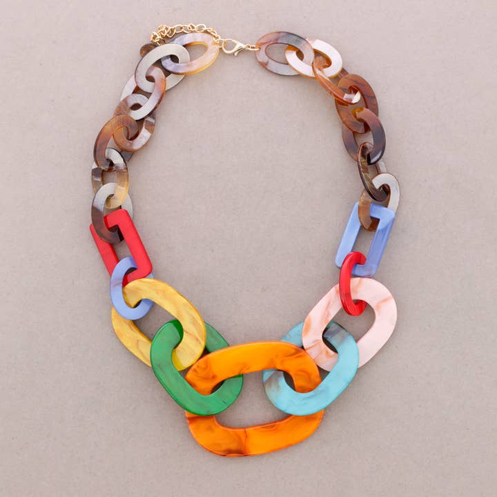 Collar Largo Eslabones Resina para venta al por mayor de Sonata