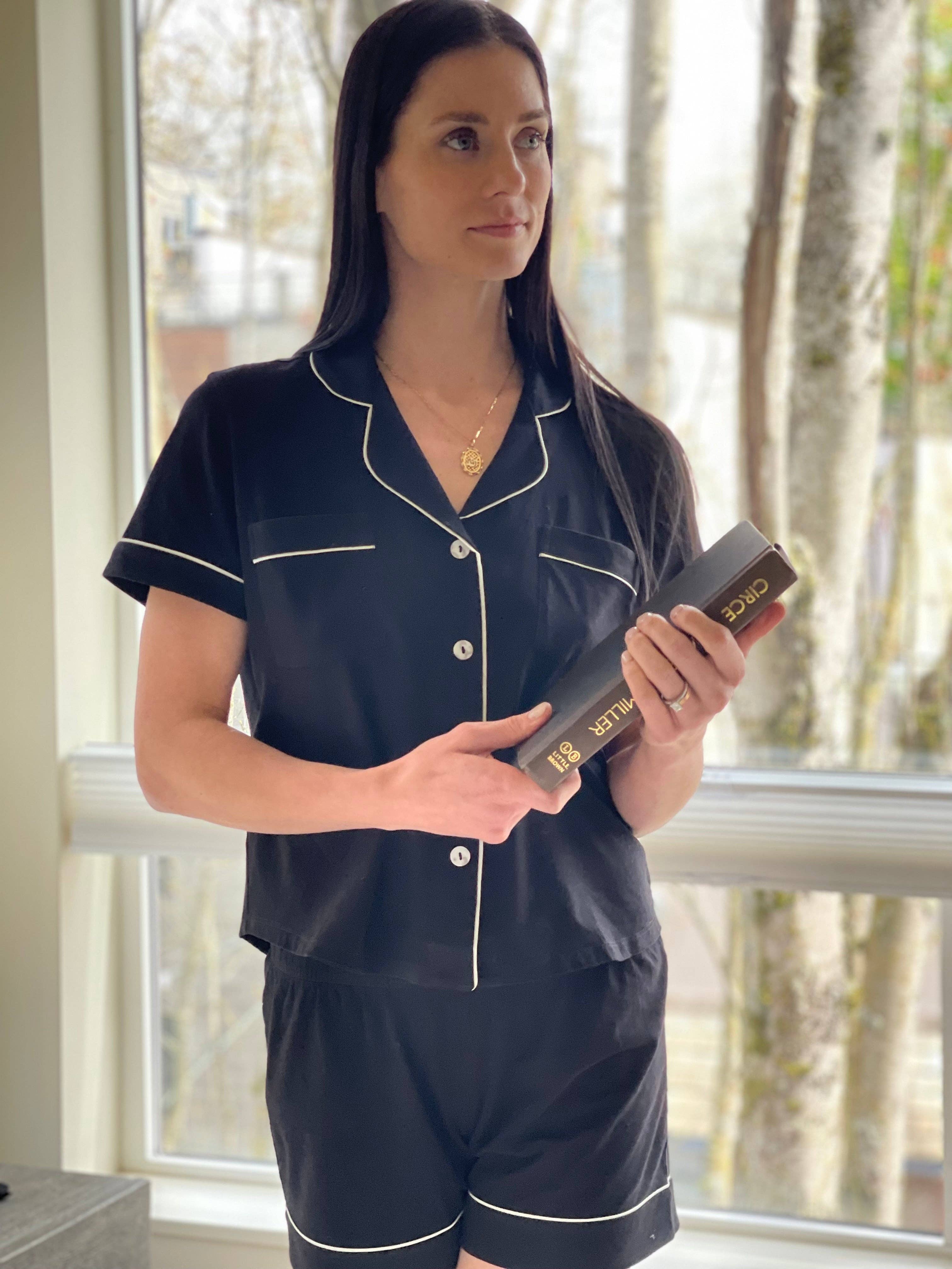 Salua Lingerie - Wholesale Sleepwear Set - Women's - SALUA Classic Luxury Shorties Pajamas in Brushed Pima Cotton13