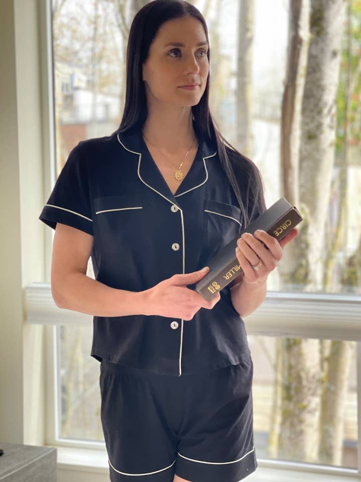 Salua Lingerie - Wholesale Sleepwear Set - Women's - SALUA Classic Luxury Shorties Pajamas in Brushed Pima Cotton13