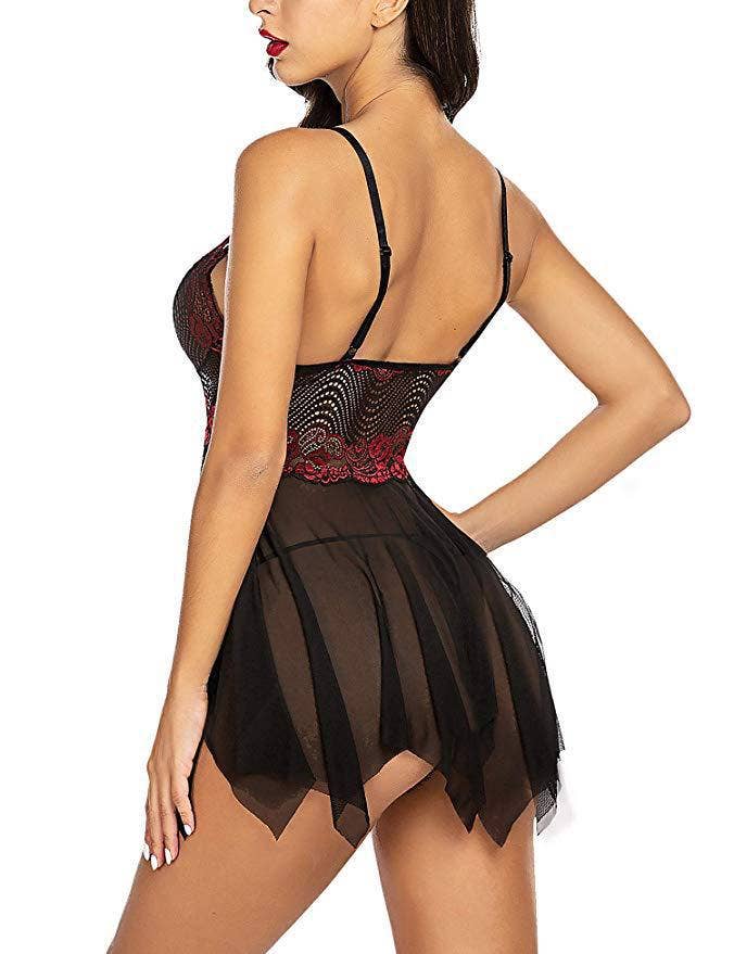 We-vibe - Wholesale Lingerie Set - Women's - Halter Mesh Nightgown Sexy Set2