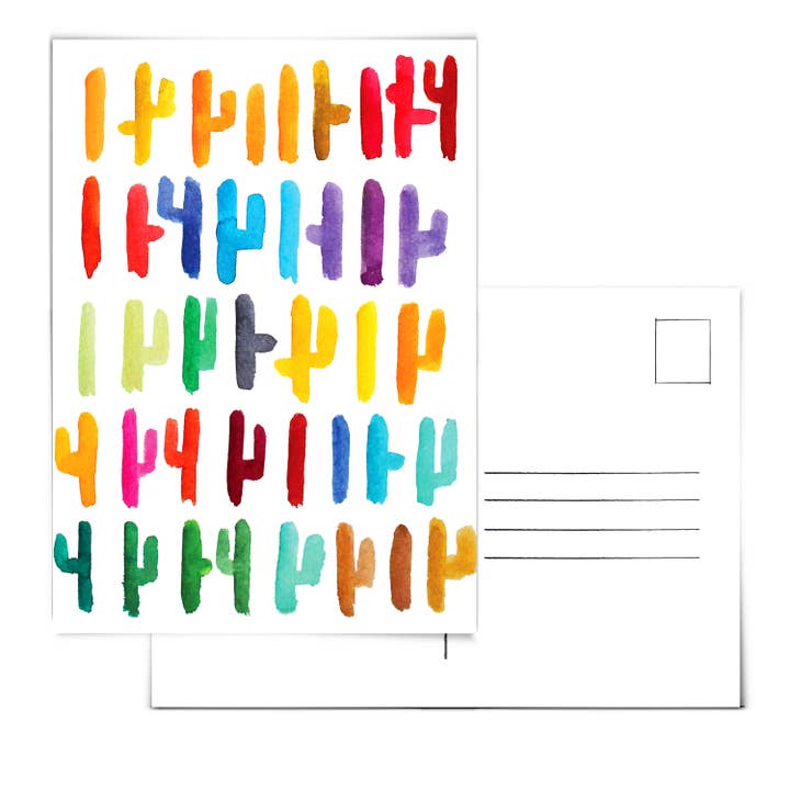 Carte postale « Kaléidoscope des cactus » pour la vente par Paige Poppe Art