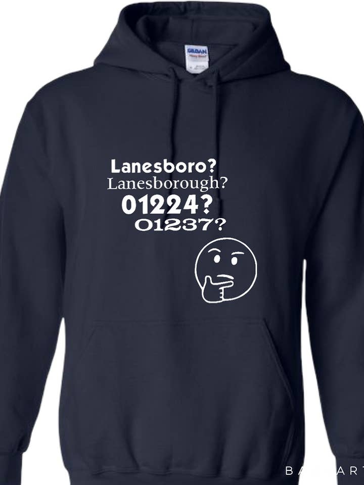 Sweat à capuche drôle Lanesborough (taille S-3XL, 1-99 carats) pour la vente par 413 Shirts