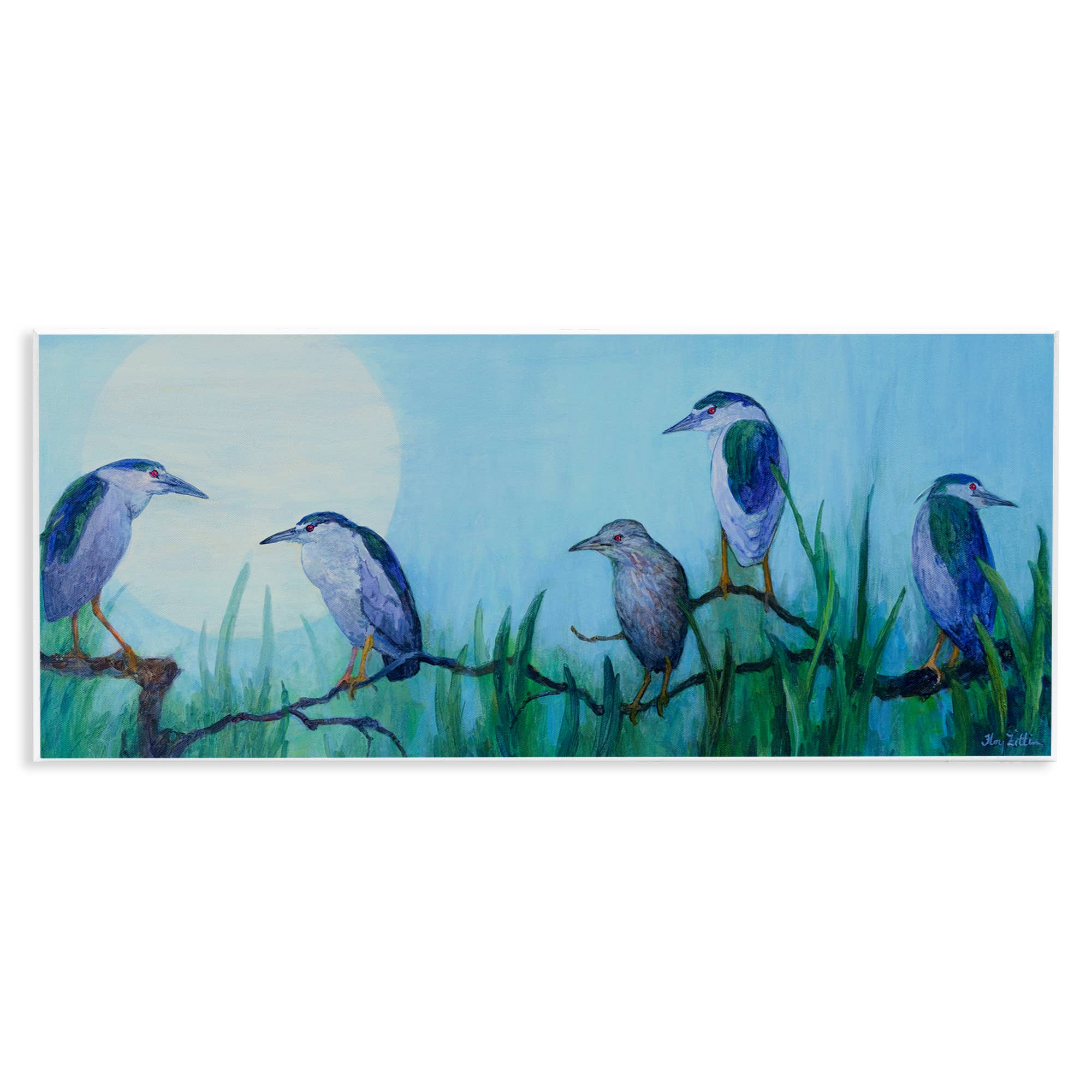 Stupell Industries - Wholesale Wall Sign - Night Herons & Moon - Unframed Wall Art0