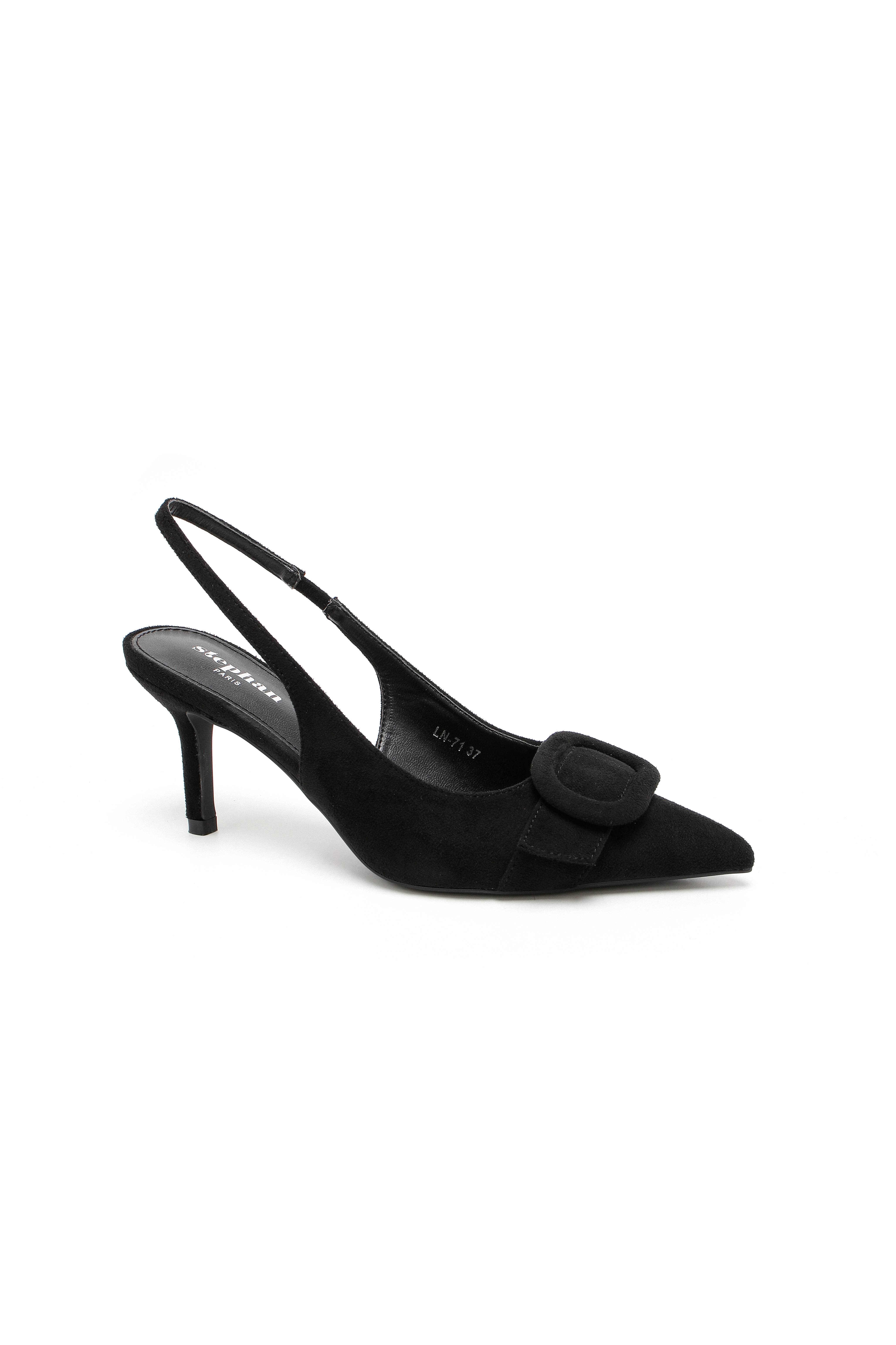Stephan Paris - Vente Talons hauts – femme - Escarpins slingback en suédine avec boucle LN-713