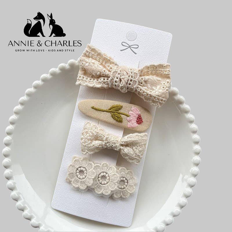 Annie & Charles - Wholesale Hair Clip - Kids - Annie & Charles® Hair Clip Set - Small Floral Splendor6