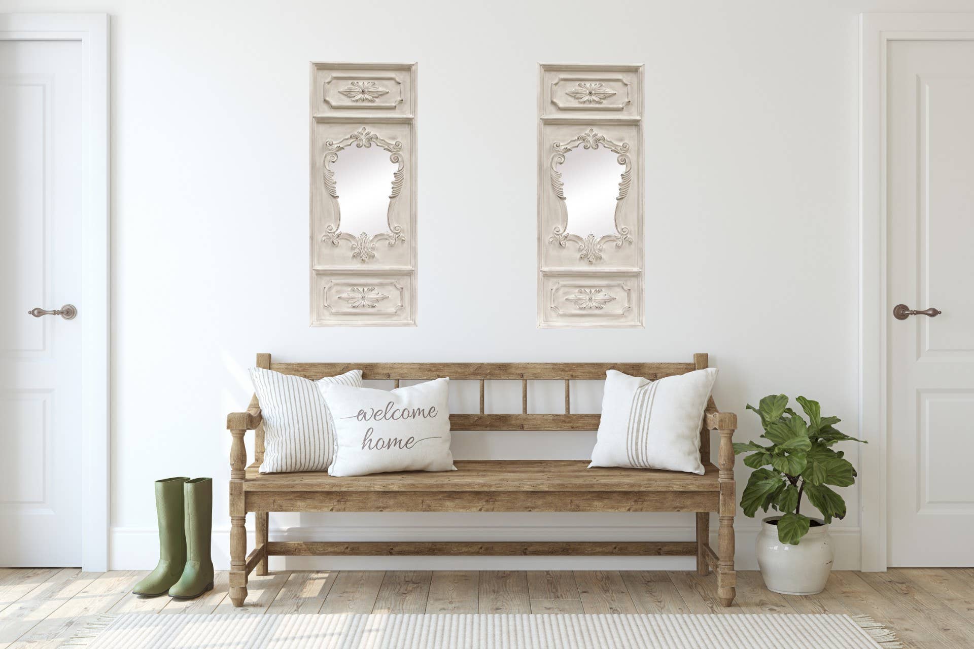 SBC Decor - Wholesale Wall Mirror - Angelique French Trumeau Stone White Accent Wall Mirror1