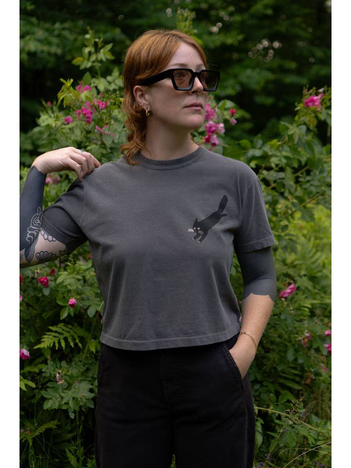 Pepper Lose My Shit Cat Boxy Tee | Women's Funny Graphic T Shirt for wholesale on Faire1