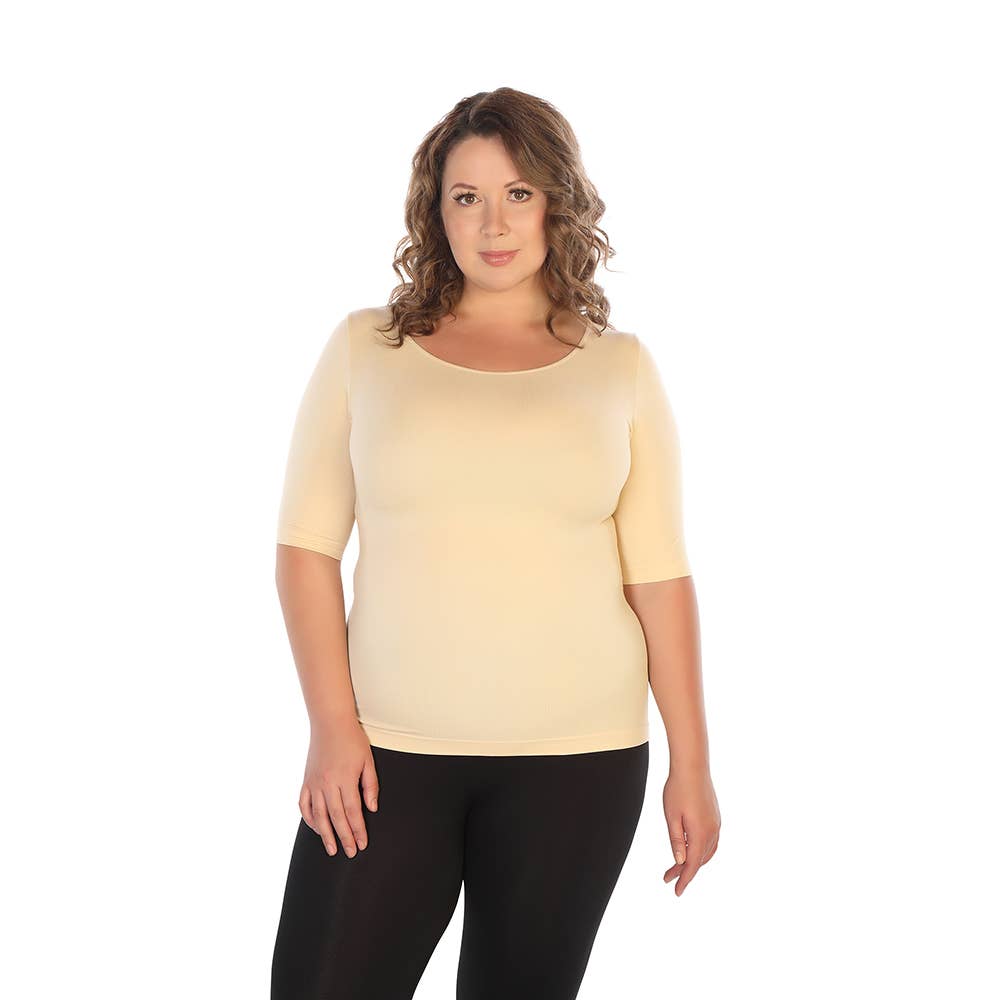 Skinnytees - Wholesale Knit Top - Women's - Plus Half Sleeve Crew Neck Tee10