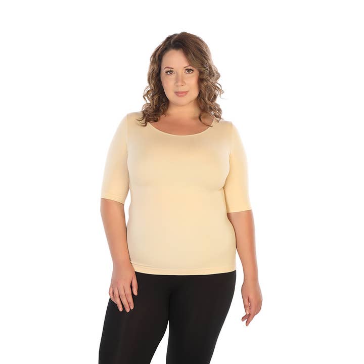 Skinnytees - Wholesale Knit Top - Women's - Plus Half Sleeve Crew Neck Tee10