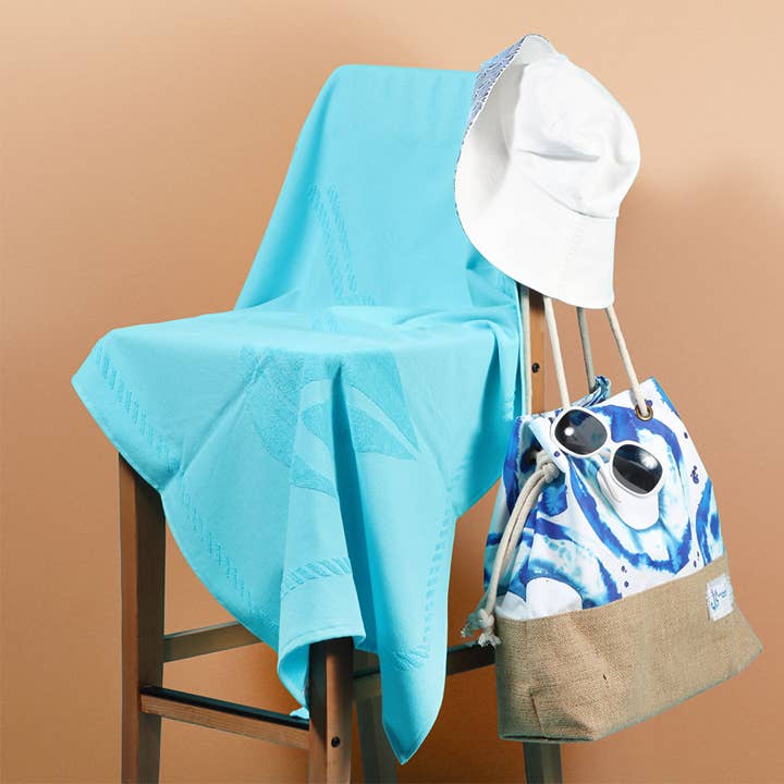 Toalla de playa Anemoss Sail, color turquesa para venta al por mayor de Biggbrands