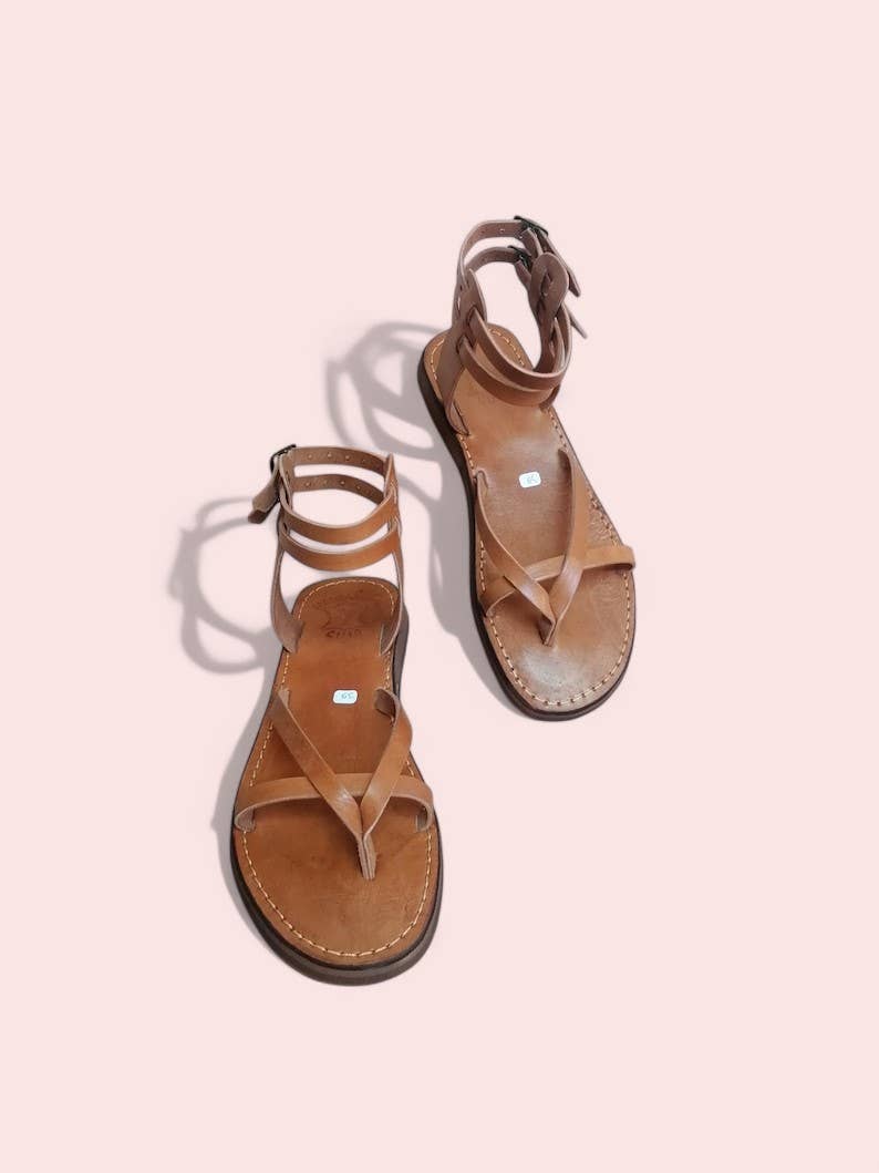 HandmadeBestSeller – wholesale Sandals – Women's – Handmade Leather Gladiator Sandals – Adjustable Ankle Strap0