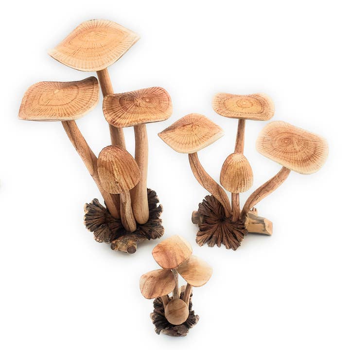 A Lost Art - Wholesale Decorative Tabletop Object - Hand Carved Jumbo Wooden Magical Mushroom3