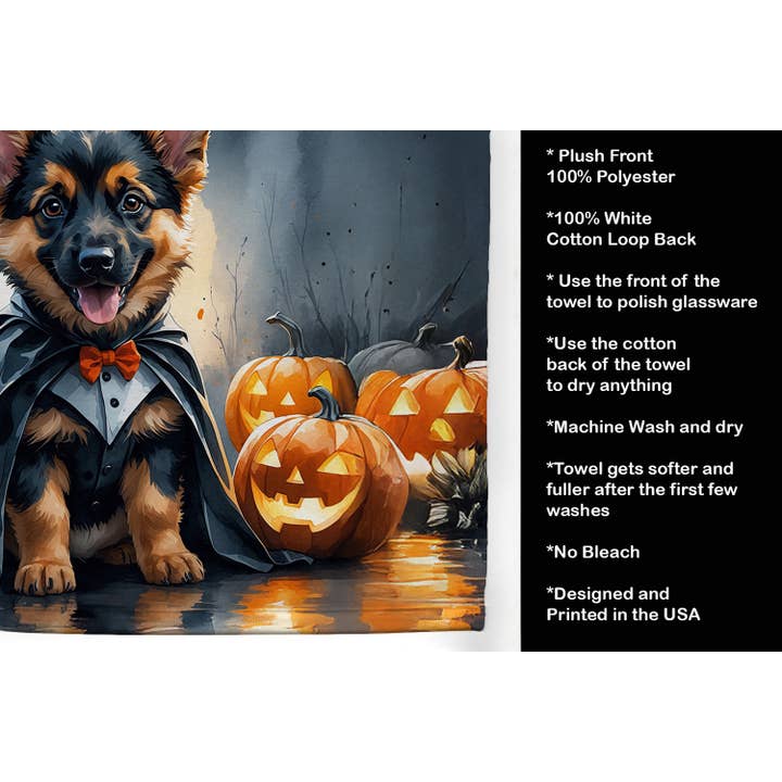 Caroline's Treasures - Wholesale Hand Towel - German Shepherd Puppy Halloween Kitchen Towel DAC84202
