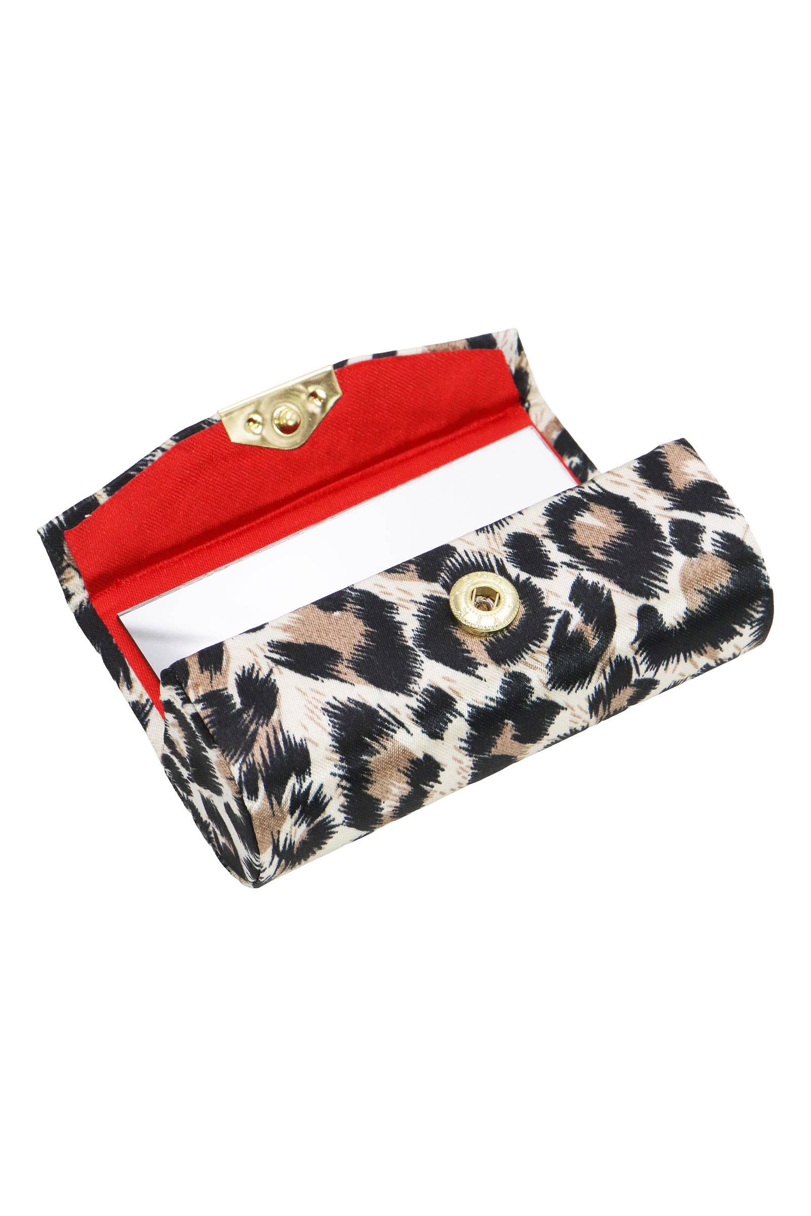 ASSORTED Exotic Leopard Print Satin Lipstick Case W/ Mirror for wholesale on Faire7