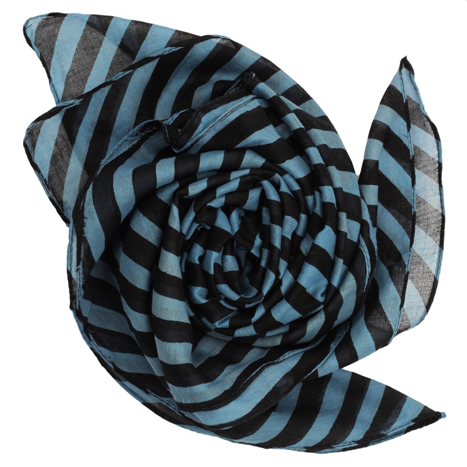 Tribal Trade GmbH - Vendita all'ingrosso Sciarpa - Unisex - Anello di stoffa di cotone blu quadrato1