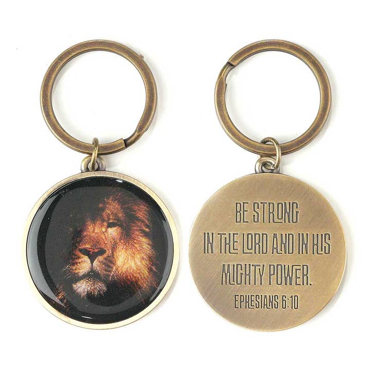 KEYRING BE STRONG IN EPH.6:10 METAL for wholesale by Dicksons