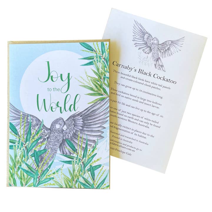 Australian Wildlife Christmas Card - Black Cockatoo for wholesale by Fabriculture