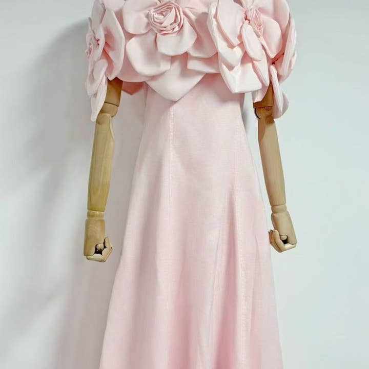 Productseeker - Wholesale Skirt - Women's - DR493 Elegant A-Line Skirt with 3D Floral Slim Fit Design27