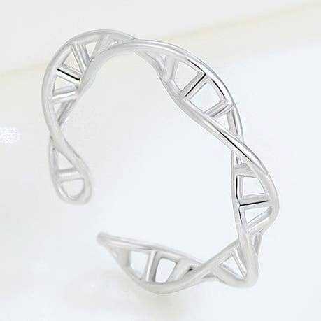 DNA Double Helix Spiral Infinity Ring in 925 Sterling Silver for wholesale by Perimade & Co. LLC
