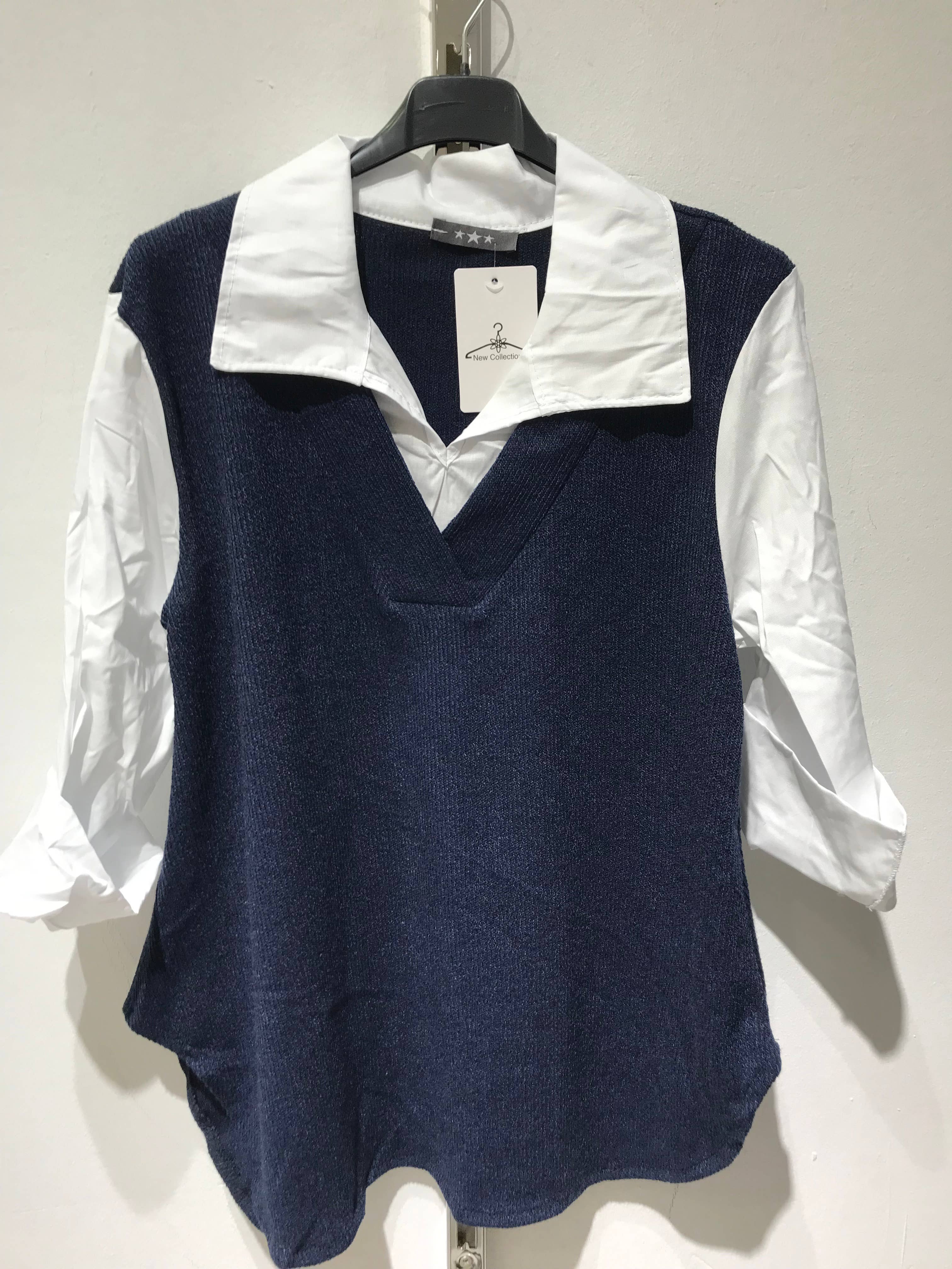 Only Yuan - Wholesale Blouse - Women's - ref13218 blouse with shirt collar13