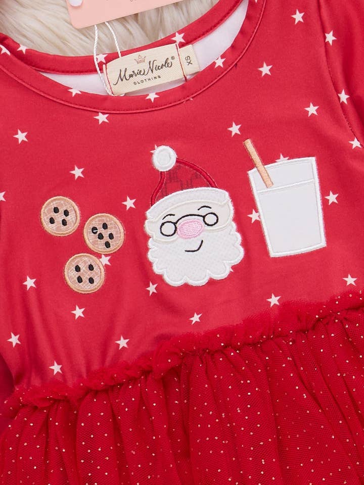Marie Nicole Clothing - Wholesale Dress - Kids - Santa’s Snacktime Tulle Dress1