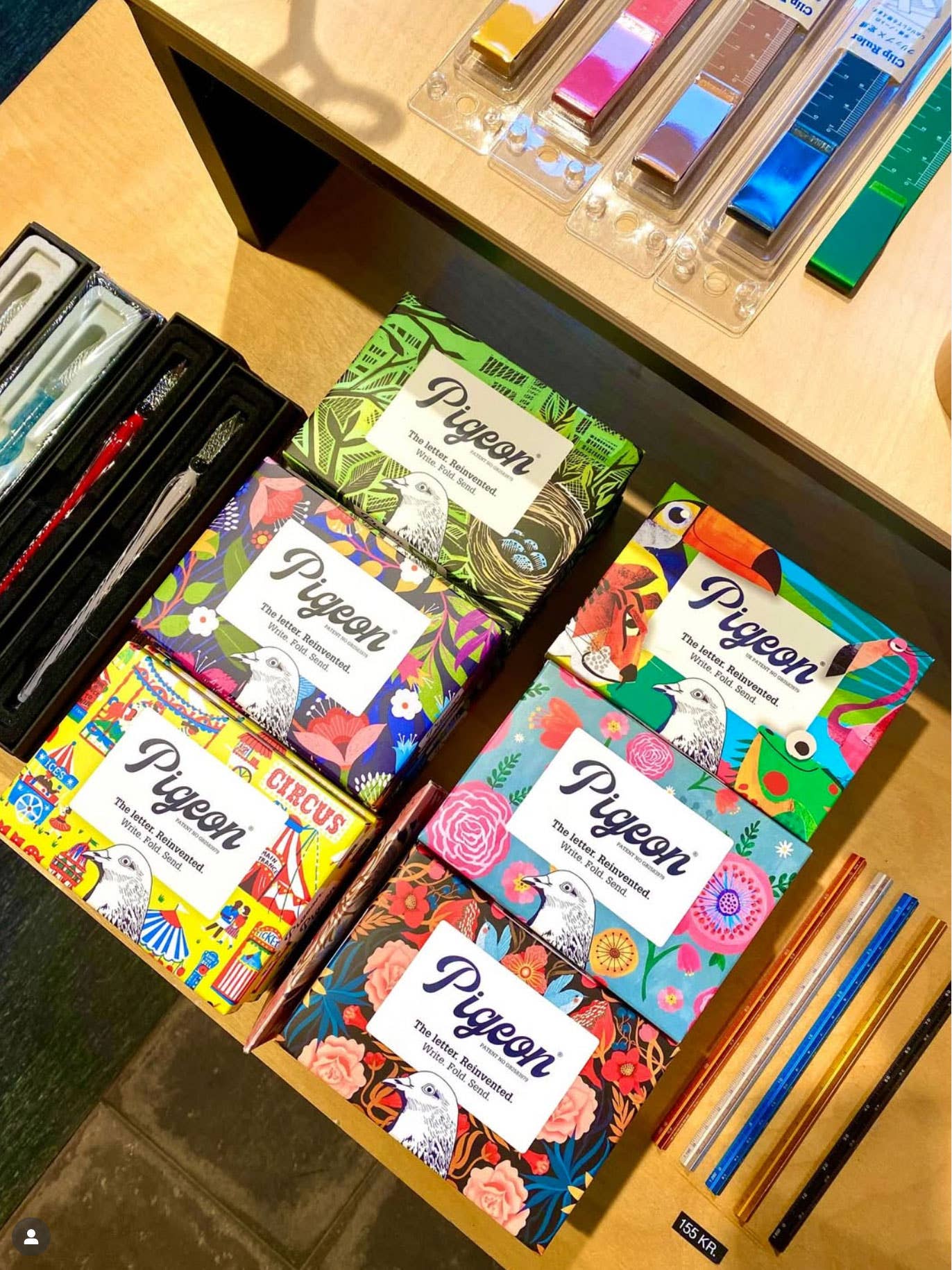 pigeonposted - Wholesale Stationery/Notecard Set - Floral Fantasia Pigeon. Botanical Folding Letters, Pack of 64