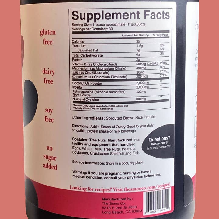S'moo - PCOS + Hormone Balance Supplements - Vente Supplément oral/vitamine - Ovary Good - Poudre non aromatisée pour l'équilibre hormonal7