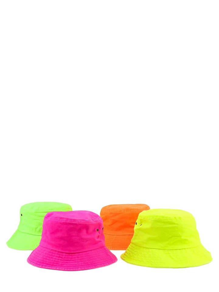 NEON COLOR BRUSHED COTTON BUCKET HAT CH5216-1 for wholesale by anbfashion