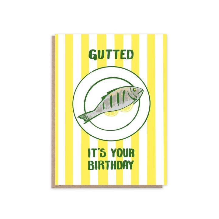 Gutted It's Your Birthday Card | Fish Art Greetings Card for wholesale by Places & Spaces Art Co.