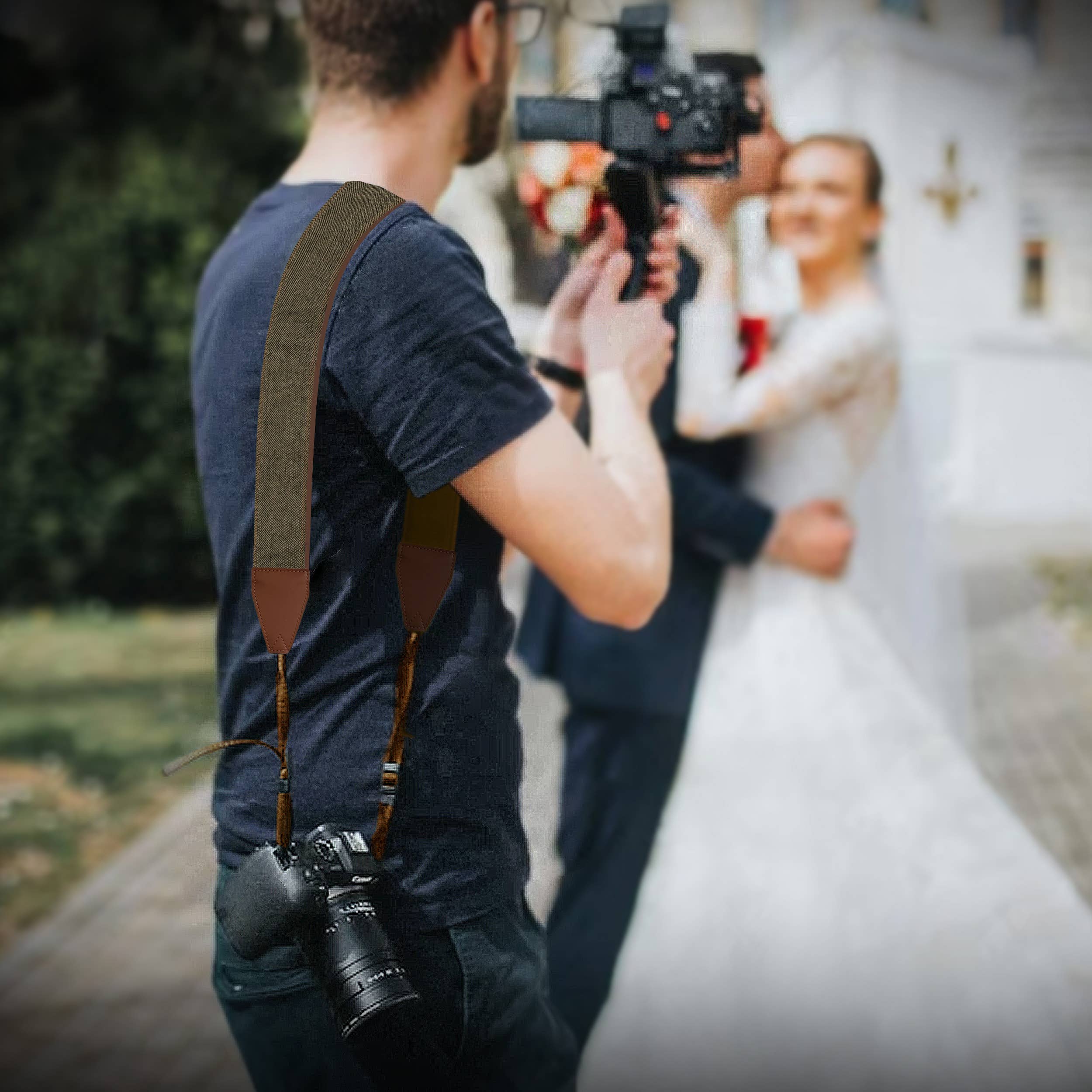 Gradzo - Wholesale Camera Strap - Custom Embroidery Camera Strap - Brown Denim Camera Strap2