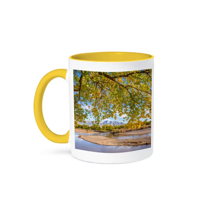 3dRose - Wholesale Coffee Mug - 3dRose, USA, New Mexico. Sandia Mountains and Rio Grande River in autumn., Mug